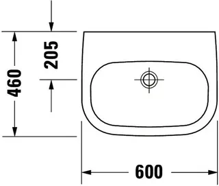 Duravit Waschtisch D-Code Med 600 mm ohne ÜL, mit HLB, 1 HL, weiß – Bild 5