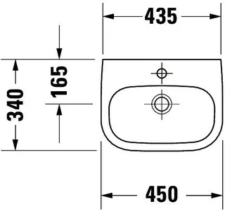 Duravit Handwaschbecken D-Code Med 450 mm ohne ÜL, mit HLB, 1 HL, weiß – Bild 3