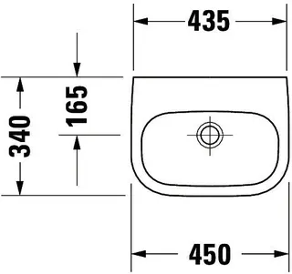 Duravit Handwaschbecken D-Code Med 450 mm ohne ÜL, mit HLB, 1 HL, weiß – Bild 4