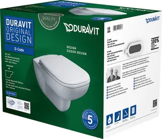 Duravit WWC-Set D-Code, rimless, TS,weiß, inkl.WC-Sitz m.Absenkautomatik – Bild 2