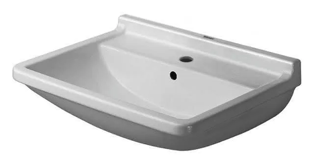 Duravit Waschtisch Starck 3 650 mm mit ÜL, mit HLB, 1 HL, weiß WonderGliss