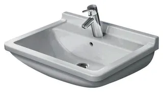 Duravit Waschtisch Starck 3 600 mm mit ÜL, mit HLB, 1 HL, weiß