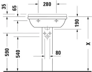 Duravit Waschtisch Starck 3 600 mm mit ÜL, mit HLB, 1 HL, weiß – Bild 4