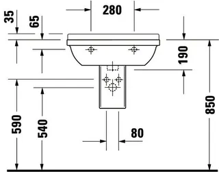 Duravit Waschtisch Starck 3 600 mm mit ÜL, mit HLB, 1 HL, weiß – Bild 5