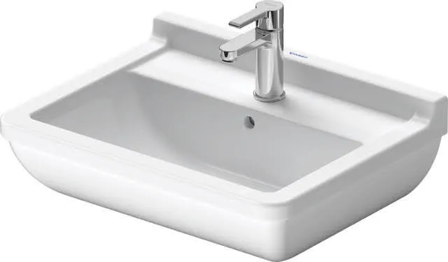 Duravit Waschtisch Starck 3 550 mm mit ÜL, mit HLB, 1 HL, weiß WonderGliss