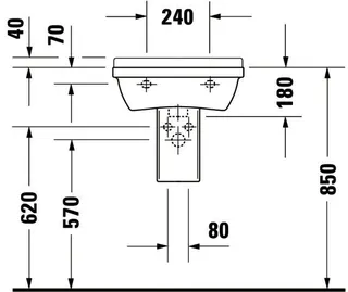 Duravit Waschtisch Starck 3 500 mm mit ÜL, mit HLB, 1 HL, weiß – Bild 4
