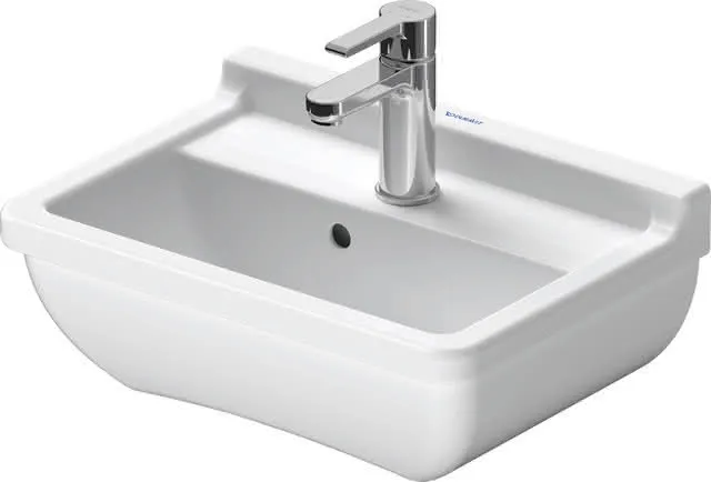 Duravit Handwaschbecken Starck 3 450 mm mit ÜL, mit HLB, 1 HL, weiß