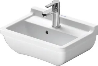 DU Handwaschbecken Starck 3 450 mm mit ÜL, mit HLB, 1 HL, weiß