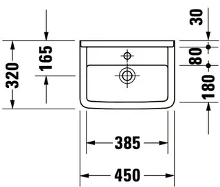 Duravit Handwaschbecken Starck 3 450 mm mit ÜL, mit HLB, 1 HL, weiß – Bild 3
