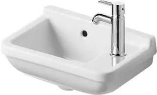 DU Handwaschbecken Starck 3 400 mm mit ÜL, mit HLB, HL rechts, weiß