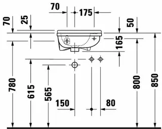 Duravit Handwaschbecken Starck 3 400 mm mit ÜL, mit HLB, HL rechts, weiß – Bild 3