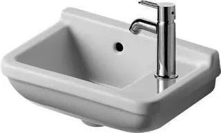 DU Handwaschbecken Starck 3 400 mm mit ÜL, mit HLB, HL rechts, weiß WG