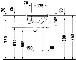 Duravit Handwaschbecken Starck 3 400 mm mit ÜL, mit HLB, HL rechts, weiß WG – Bild 3