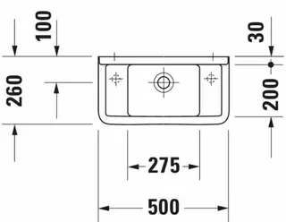 Duravit Handwaschbecken Starck 3 500 mm m.ÜL, m.HLB, HL-Vst. li./re., weiß – Bild 3