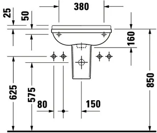 Duravit Handwaschbecken Starck 3 500 mm m.ÜL, m.HLB, HL-Vst. li./re., weiß – Bild 4