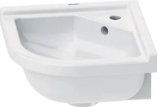 Duravit Eck-Handwaschbecken Starck 3 430 mm mit ÜL, mit HLB, 1 HL, weiß – Bild 2
