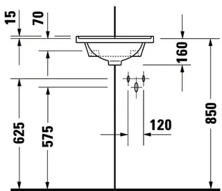 Duravit Eck-Handwaschbecken Starck 3 430 mm mit ÜL, mit HLB, 1 HL, weiß – Bild 4
