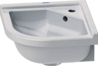 Duravit Eck-Handwaschbecken Starck 3 430 mm mit ÜL, mit HLB, 1 HL, weiß WonderGliss – Bild 2