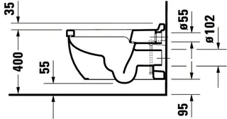 Duravit Wand-WC Starck 3 620 mm, Tiefspüler Durafix, f.SW m.verd.Anschl., weiß WG – Bild 5