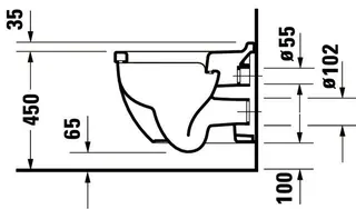 Duravit Wand-WC Starck 3 Comfort 545 mm Tiefspüler, Sitzhöhe +50 mm, weiß WG – Bild 4