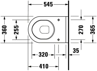 Duravit Wand-WC Starck 3 Comfort 545 mm Tiefspüler, Sitzhöhe +50 mm, weiß WG – Bild 3