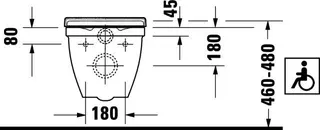 Duravit Wand-WC Starck 3 Vital 700 mm Tiefspüler, barrierefrei, weiß – Bild 5