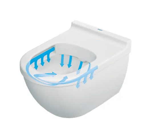 Duravit Wand-WC Starck 3 540 mm Tiefspüler, rimless, Durafix, weiß