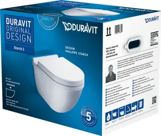 Duravit WWC-Set Starck 3, Tiefspüler DuraFix weiß, inkl. WC-Sitz mit Absenkautomatik