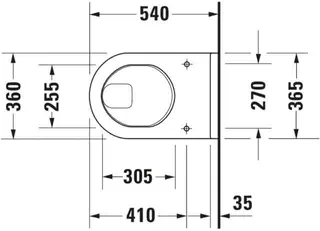 Duravit Wand-WC Starck 3 540 mm Flachspüler, weiß – Bild 4