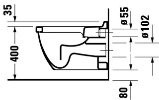 Duravit Wand-WC Starck 3 540 mm Flachspüler, weiß – Bild 5