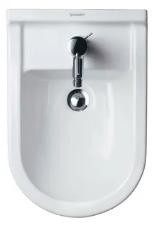 Duravit Wand-Bidet Starck 3 540 mm mit ÜL, mit HLB, 1 HL, weiß – Bild 2