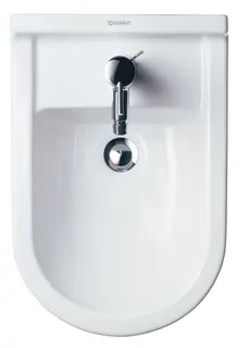 Duravit Wand-Bidet Starck 3 540 mm mit ÜL, mit HLB, 1 HL, weiß – Bild 3