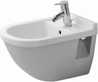 Duravit Wand-Bidet Starck 3 540 mm mit ÜL, mit HLB, 1 HL, weiß – Bild 4