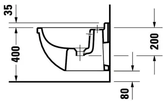 Duravit Wand-Bidet Starck 3 540 mm mit ÜL, mit HLB, 1 HL, weiß WonderGliss – Bild 3