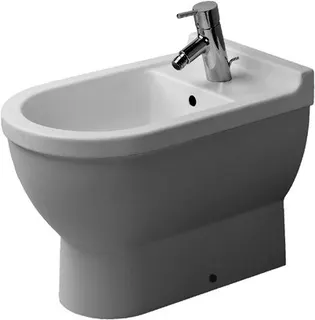 Duravit Stand-Bidet Starck 3 560 mm mit ÜL, mit HLB, 1 HL, weiß – Bild 4