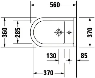 Duravit Stand-Bidet Starck 3 560 mm mit ÜL, mit HLB, 1 HL, weiß – Bild 5