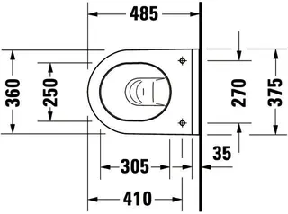 Duravit Wand-WC Starck 3 Compact 485 mm Tiefspüler, Durafix, weiß – Bild 3