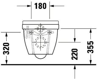 Duravit Wand-WC Starck 3 Compact 485 mm Tiefspüler, Durafix, weiß – Bild 5
