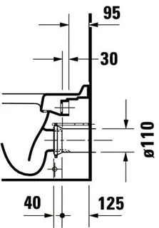 Duravit Stand-WC Starck 3 560 mm Tiefspüler, Abgang waagrecht, weiß – Bild 3