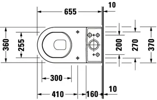 Duravit Stand-WC Kombi Starck 3 655 mm Tiefspüler, f.SPK, Abg.senkr., weiß – Bild 2