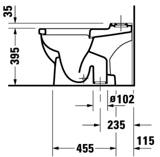 Duravit Stand-WC Kombi Starck 3 655 mm Tiefspüler, f.SPK, Abg.senkr., weiß – Bild 3