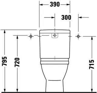 Duravit Stand-WC Kombi Starck 3 655 mm Tiefspüler, f.SPK, Abg.senkr., weiß – Bild 4