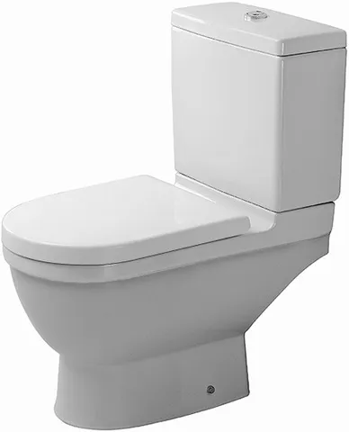 Duravit Stand-WC Kombi Starck 3 655 mm Tiefspüler, f.SPK, Abg.waagr., weiß