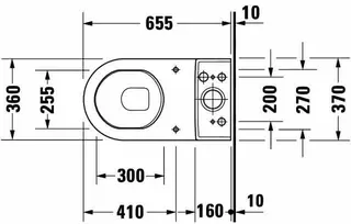 Duravit Stand-WC Kombi Starck 3 655 mm Tiefspüler, f.SPK, Abg.waagr., weiß – Bild 3