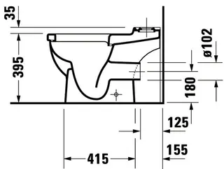 Duravit Stand-WC Kombi Starck 3 655 mm Tiefspüler, f.SPK, Abg.waagr., weiß – Bild 4