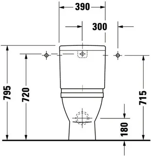 Duravit Stand-WC Kombi Starck 3 655 mm Tiefspüler, f.SPK, Abg.waagr., weiß – Bild 5