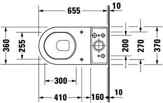 Duravit Stand-WC Kombi Starck 3 655 mm Tiefspüler, f.SPK, Abg.waagr., weiß WG – Bild 3