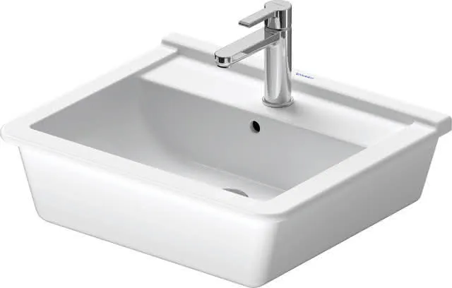 Duravit Einbauwaschtisch Starck 3 560 mm EB v.oben, m.ÜL, m.HLB, 1 HL, weiß