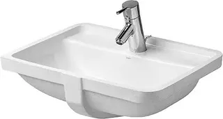 Duravit Einbauwaschtisch Starck 3 490 mm EB v.unten, m.ÜL, m.HLB, 1 HL, weiß – Bild 2