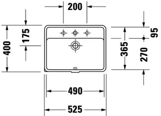 Duravit Einbauwaschtisch Starck 3 490 mm EB v.unten, m.ÜL, m.HLB, 1 HL, weiß – Bild 3